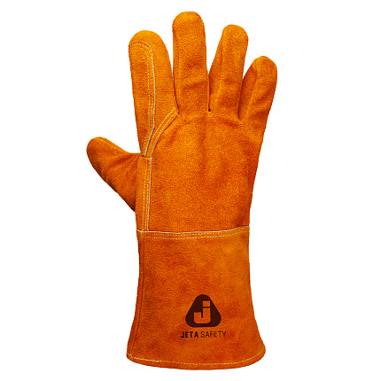 Перчатки сварщика Jeta Safety с крагой из спилковой кожи без подкладки