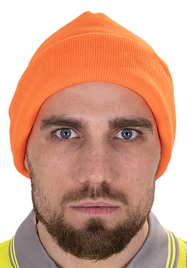 Шапка трикотажная двойная оранжевая