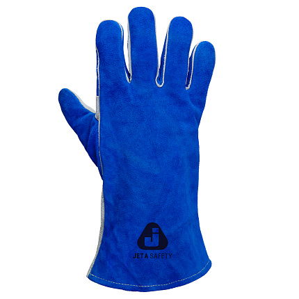 Перчатки сварщика Jeta Safety с крагой из спилковой кожи, утепл. иск. мехом