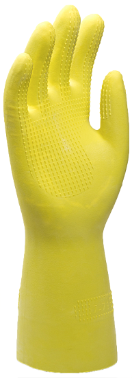 Перчатки ФОРСАЖ (CG-946/L-F-14), латекс 0.55 мм, 320 мм, хлопковая подкладка, цвет желтый